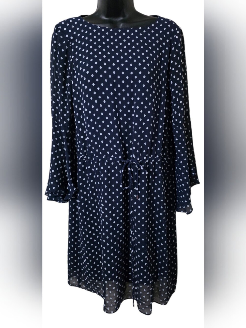 Lauren Ralph Lauren Navy Drawstring Waist Women's Dress